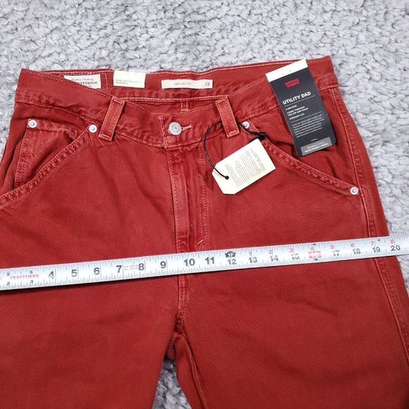 Levi’s Premium Dad Utility Jeans Baggy Loose Relaxed Straight Leg Red 28 x 30 - Picture 12 of 13